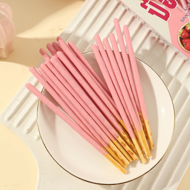 Pocky/百奇草莓味涂层饼干43g*3格力高趣味零食休闲饼干下午茶 - 图1