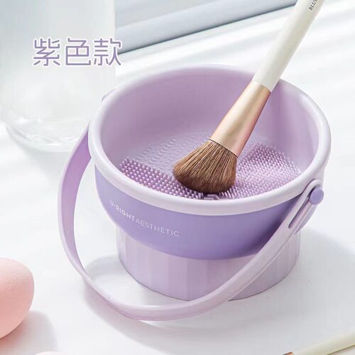 乐缔化妆刷清洗碗洗晾一体化妆刷硅胶粉扑收纳架粉扑美妆蛋清洁盒 - 图2