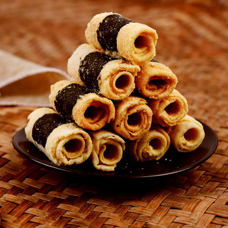 永辉紫菜海苔肉松鸡蛋卷200g威化饼干特产零食早餐糕点下午茶旅游