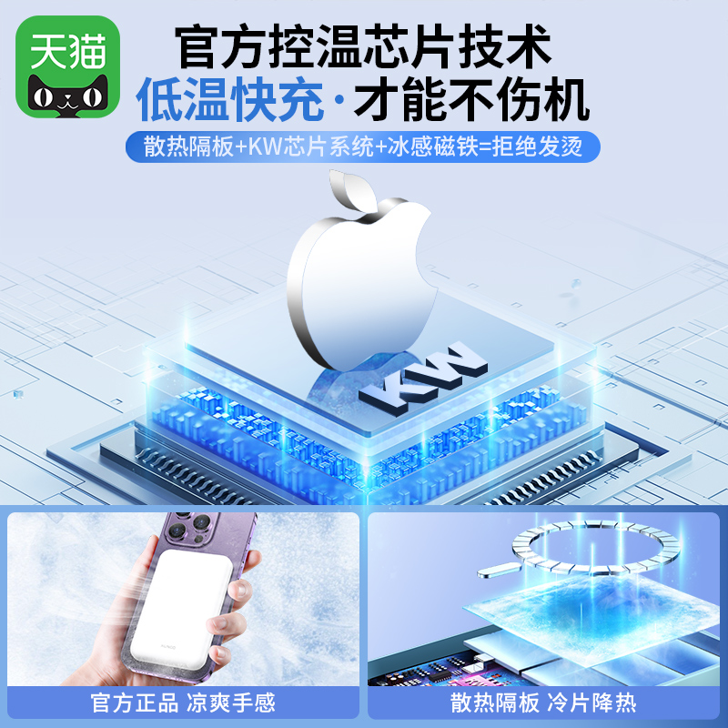 讯迪磁吸无线充电宝10000毫安适用苹果14/13Magsafe20W正品快充 - 图0