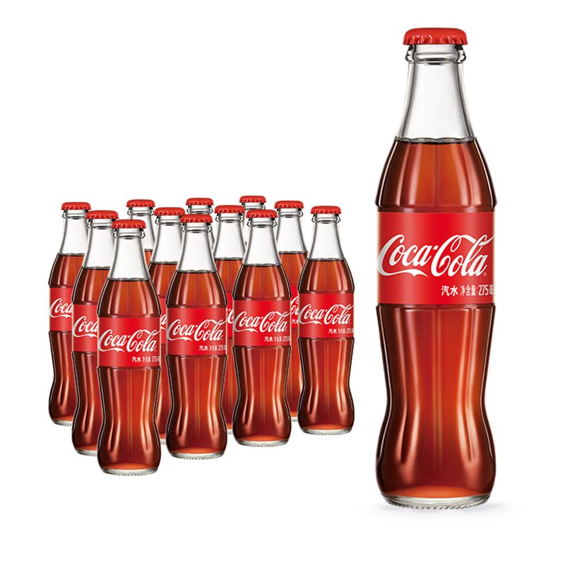 可口可乐碳酸饮料汽水275ml*12瓶可乐碰响瓶 怀旧玻璃瓶整箱装 - 图0