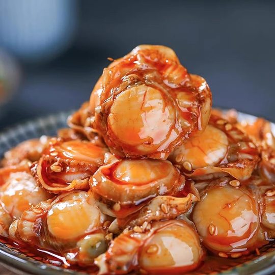 牛海哥扇贝肉香辣海鲜贝类杏鲍菇即食解馋海味熟食休闲小吃
