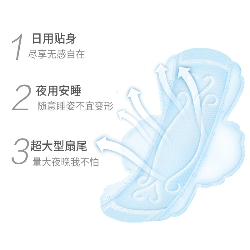 自由点卫生巾舒睡430mm夜用4片*4包超薄防侧漏姨妈巾 - 图1