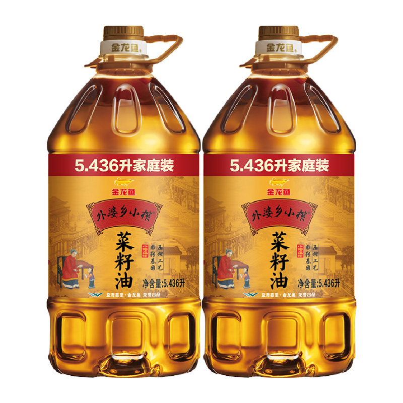 【金龙鱼】鱼外婆乡小榨菜籽油5.43L*2桶