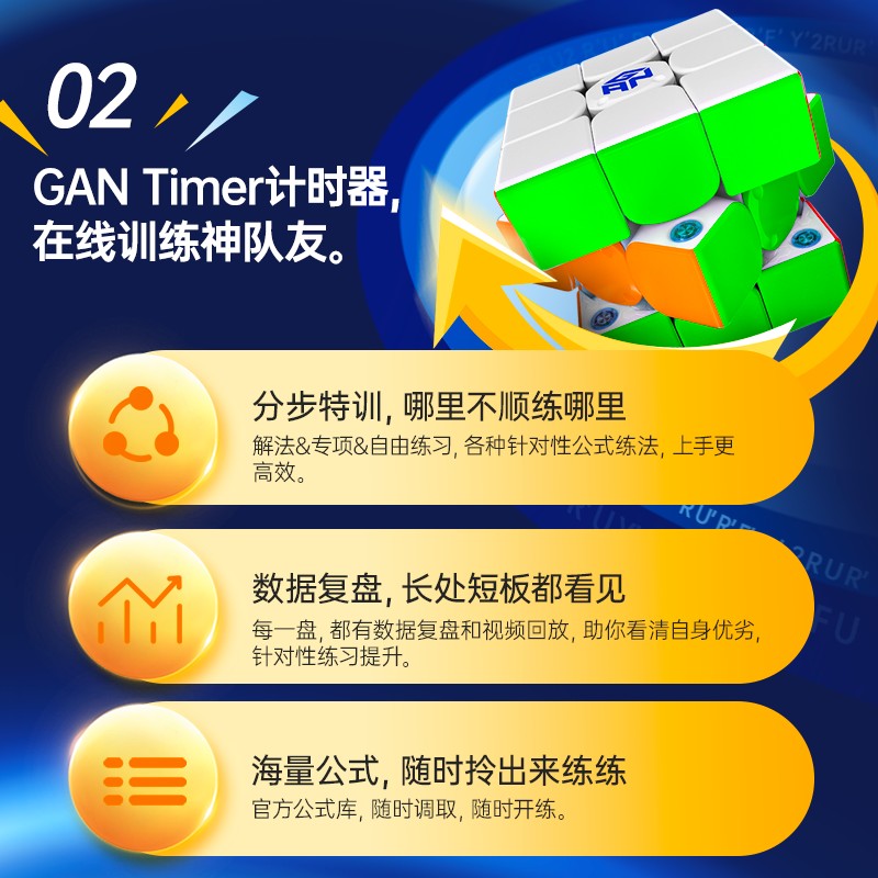 GAN356icarryE智能魔方三阶磁力电子专业比赛专用儿童益智玩具 - 图1