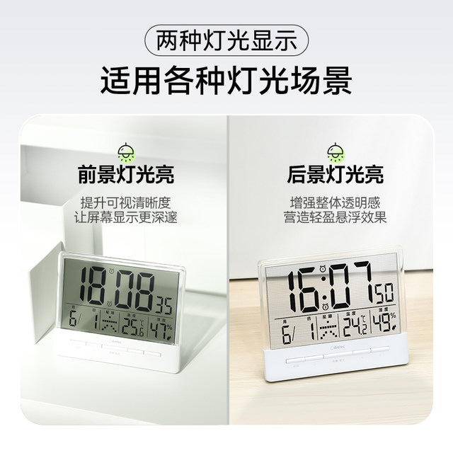 Dolico transparent large-screen clock with temperature and humidity display