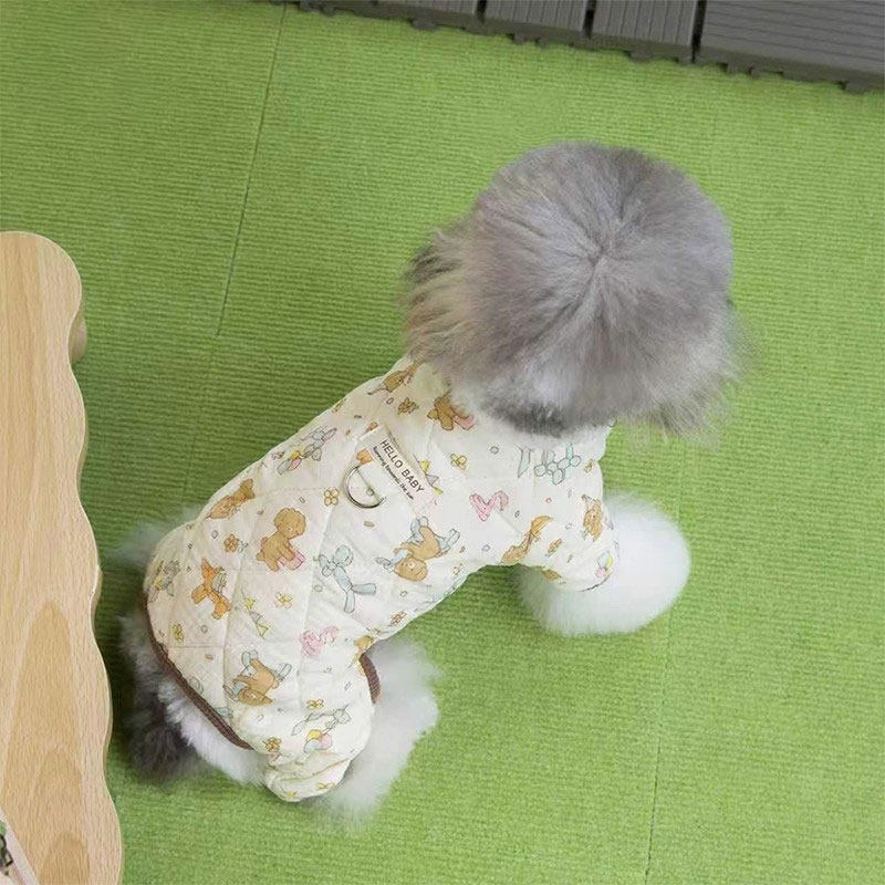 狗狗衣服秋冬季加厚保暖可爱满印棉纱四腿家居服防着凉宠物空调服,淘宝优惠券,粉丝福利购,淘宝优惠卷