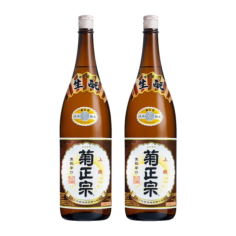 日本进口菊正宗上选清酒1.8L*2瓶装生酛辛口本酿造纯米日式酒