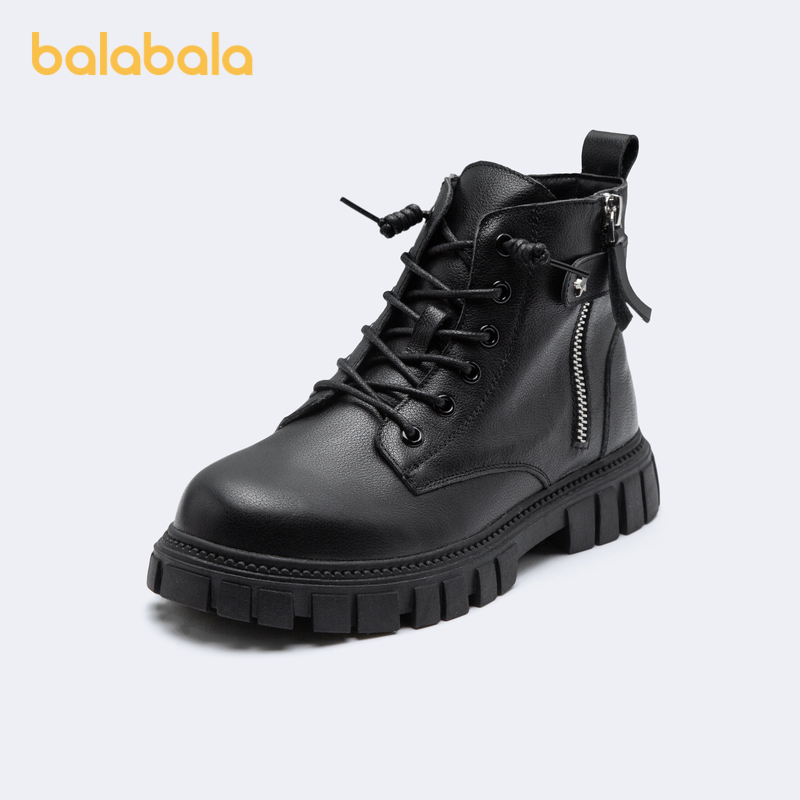 巴拉巴拉童鞋靴子女童秋季防滑时尚中大童高帮鞋舒适洋气