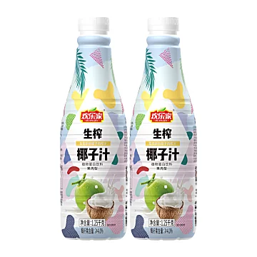 【欢乐家】生榨椰子汁植物蛋白1.25L*2瓶