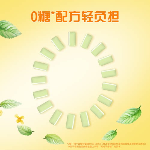 【全新上市】绿箭桂花乌龙薄荷味口香糖40粒56g*3瓶休闲零食糖果 - 图3
