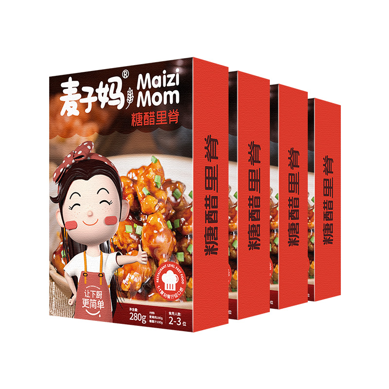 麦子妈快手菜糖醋里脊280g*4半成品冷冻速食儿童喜爱预制菜美食,淘宝优惠券,粉丝福利购,淘宝优惠卷