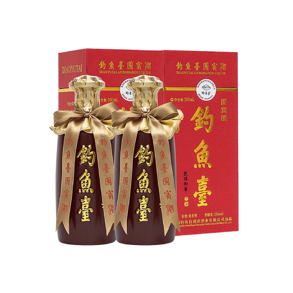 钓鱼台国宾酒(第一代)酱香型53度白酒酒水酒类500ml*2瓶送礼 - 图0