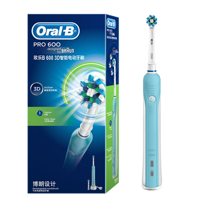 OralB/欧乐B3D德国进口电动牙刷感应式充电防水牙刷1支+1盒全自动-图0