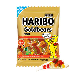 德国进口哈瑞宝Haribo金熊水果糖混合水果味橡皮糖小熊软糖果200g