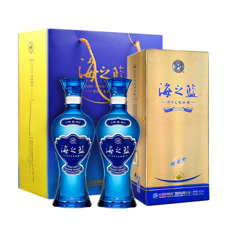 猫超自营 浓香型白酒 绵柔型口感 瓶 2 375ml 洋河海之蓝 度 42 猫超自营 浓香型白酒 绵柔型口感 瓶 2 375ml 洋河海之蓝 度 42