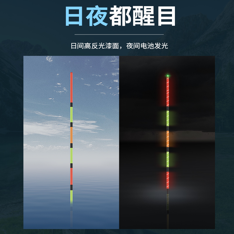 夜光漂咬钩变色高灵敏超醒目日夜两用电子漂票浅水鲫鱼漂正品浮漂 - 图1