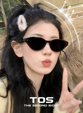 复古猫眼墨镜女偏光防紫外线防晒高级感海边度假2026新款太阳镜