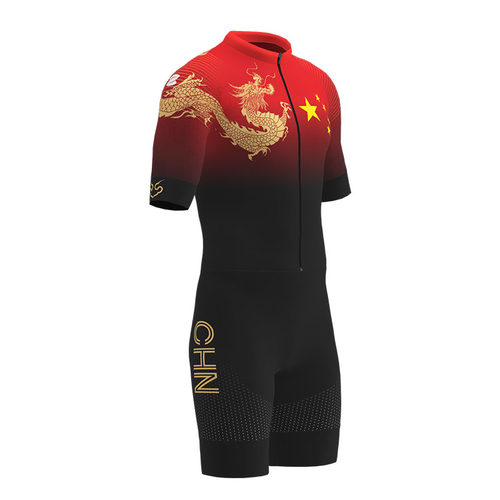 百淄达2022武大靖同款男女成人儿童速滑服轮滑服短袖短裤竟技赛 - 图1
