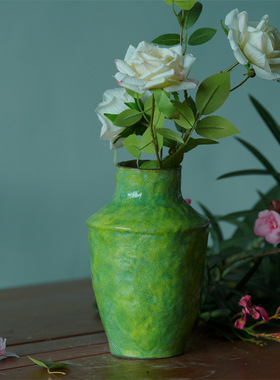 景德镇永生配件玻璃罩花瓶手工手绘花器客厅电视柜家居装饰绿植