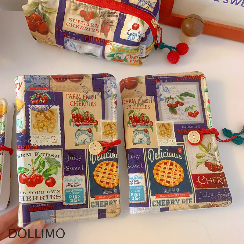 Do家 活页布艺手账本 复古樱桃做旧风格复古活页本A5A6A7文艺笔记本手账本日记本 可爱ins风学生笔记本子礼物,淘宝优惠券,粉丝福利购,淘宝优惠卷