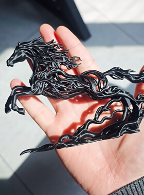 3D打印奔腾骏马复古镂空摆件