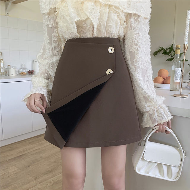 Irregular suit skirt with hip A-line short skirt