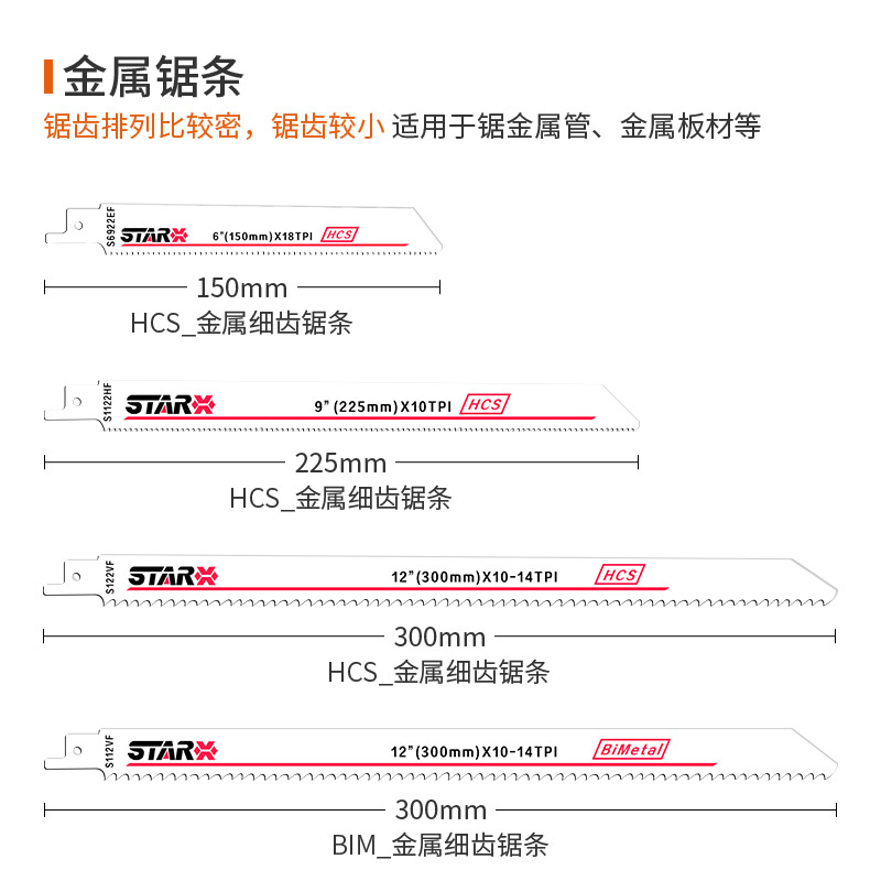 戈麦斯马刀锯往复锯锯条金属木工切割细齿锯条粗齿锯条手提电锯条 - 图2