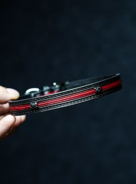 手工进口头层真皮牛皮项圈choker定制手作卢令皮艺工作室luling