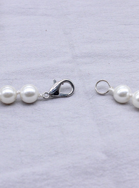 珍贝珠项链批发 地摊白色贝珠项链时尚 diy手工串贝珠项链