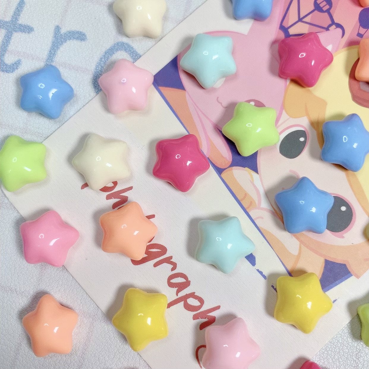 糖果色小星星 亮面树脂配件儿童手工diy奶油胶发夹手机壳饰品材料,淘宝优惠券,粉丝福利购,淘宝优惠卷