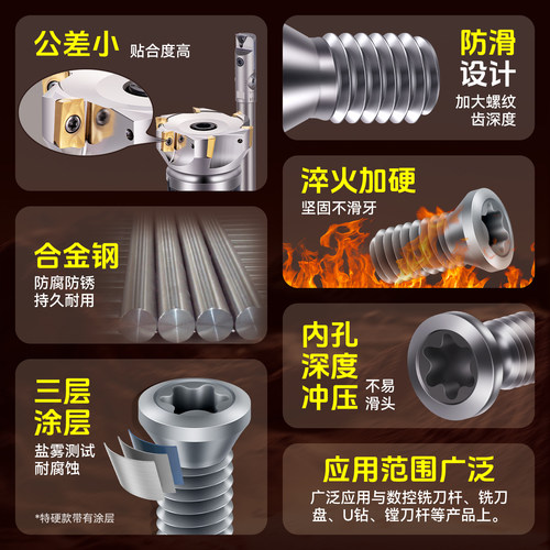 12.9级优质亮色螺丝M1.8-M6刀杆螺丝 刀盘专用螺丝 数控刀把螺丝 - 图2