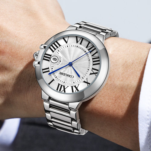 瑞士机芯全自动机械感手表男士腕表轻奢蓝气球镂空防水商务手表 - 图1