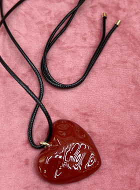 安可拉红色爱心耳环毛衣链可调节