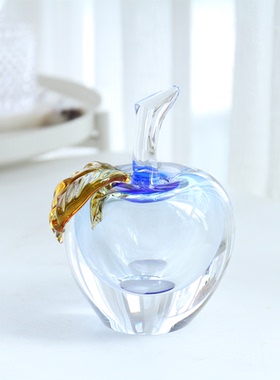 进口水晶琉璃摆件苹果圣诞送礼