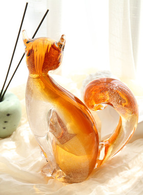 意器琉璃摆件狐狸可爱