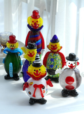 琉璃摆件出口可爱小丑软装