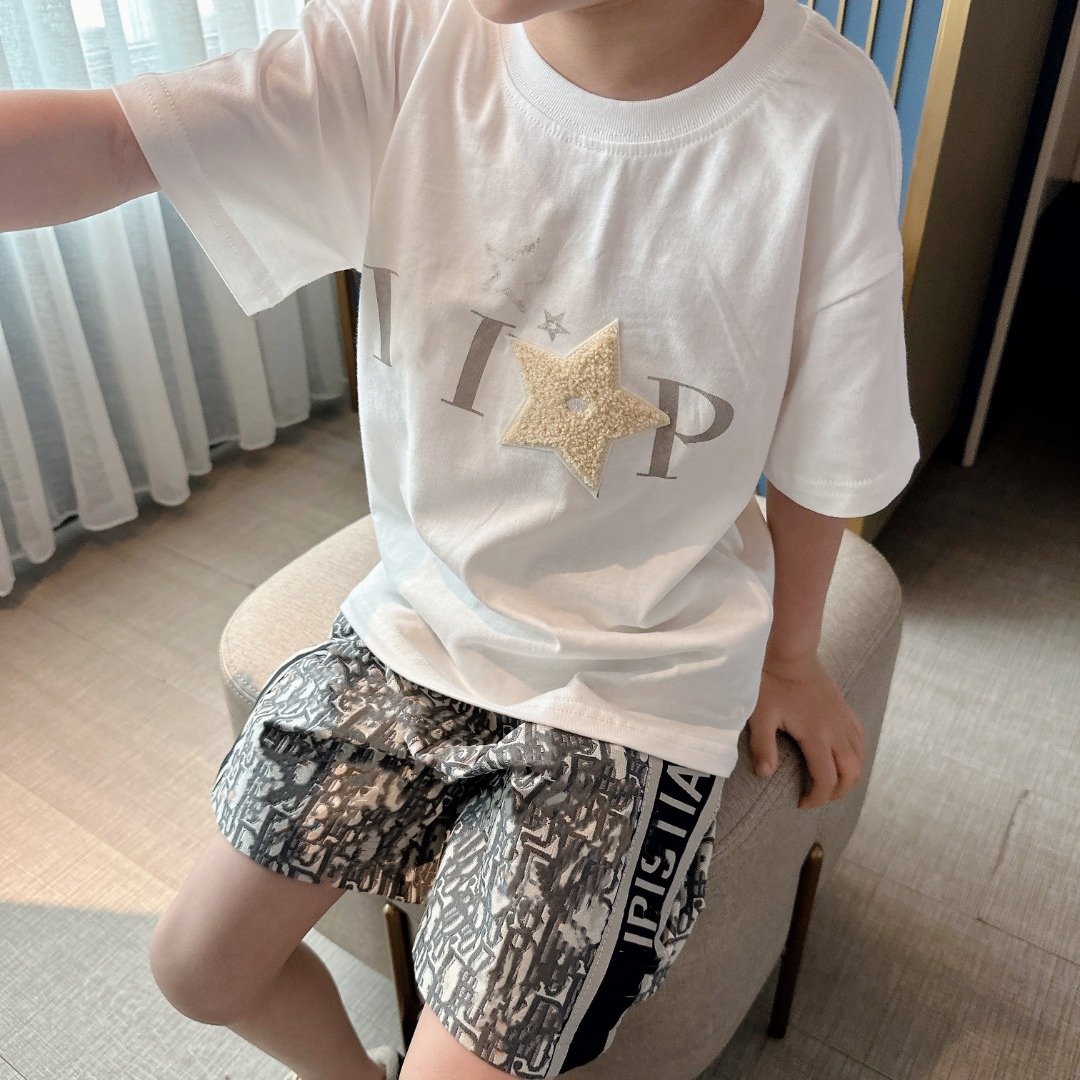毛巾绣五角星短袖T恤圆领套头宽松上衣男女童宝宝1-14岁亲子夏装,淘宝优惠券,粉丝福利购,淘宝优惠卷