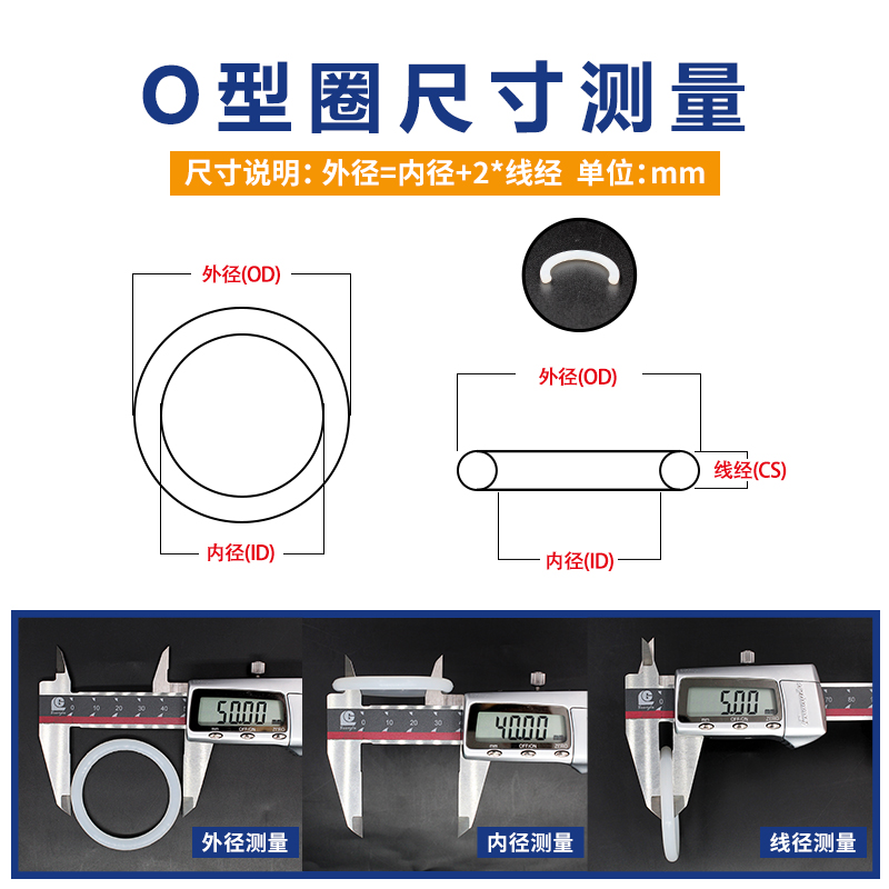 白色半透明硅胶O型圈密封圈外径4-20-40*线径1mm环保耐高温弹性好-图1