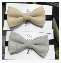 FXB Artisanal Beige Grey Birthday Little Baby Bow Tie Child Boy Boy Boy Pure Color Casual Shirt Collar Tie