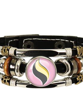 口袋妖怪皮革手链男女时光宝石精灵宝可梦编织手饰品手环手链