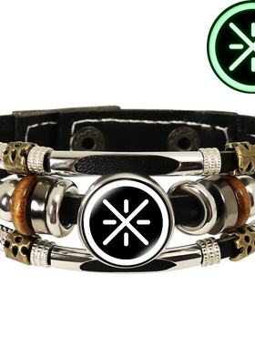 潮流百搭夜光牛皮手链