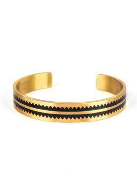 笑脸羽毛印第安中古高乔复古风唐草纹飞鸟点金鹰钛钢手镯男女手环