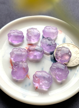 天然绿东陵玉如意锁吊坠配件配饰
