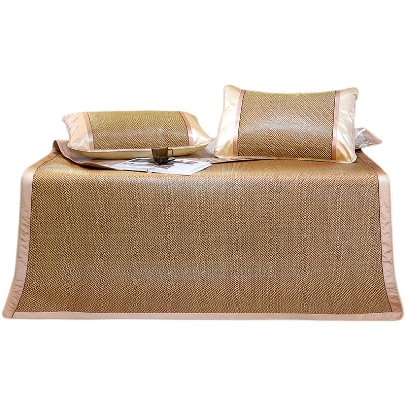 凉席双面定制藤席冰丝三件套1.5m夏可折叠草席加厚空调席1.8米2.0,淘宝优惠券,粉丝福利购,淘宝优惠卷