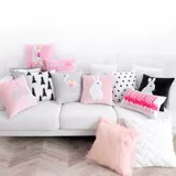 Pink Ins Internet Red Подушка подушка северная кролика для кроличьего сердца кровати на подушке