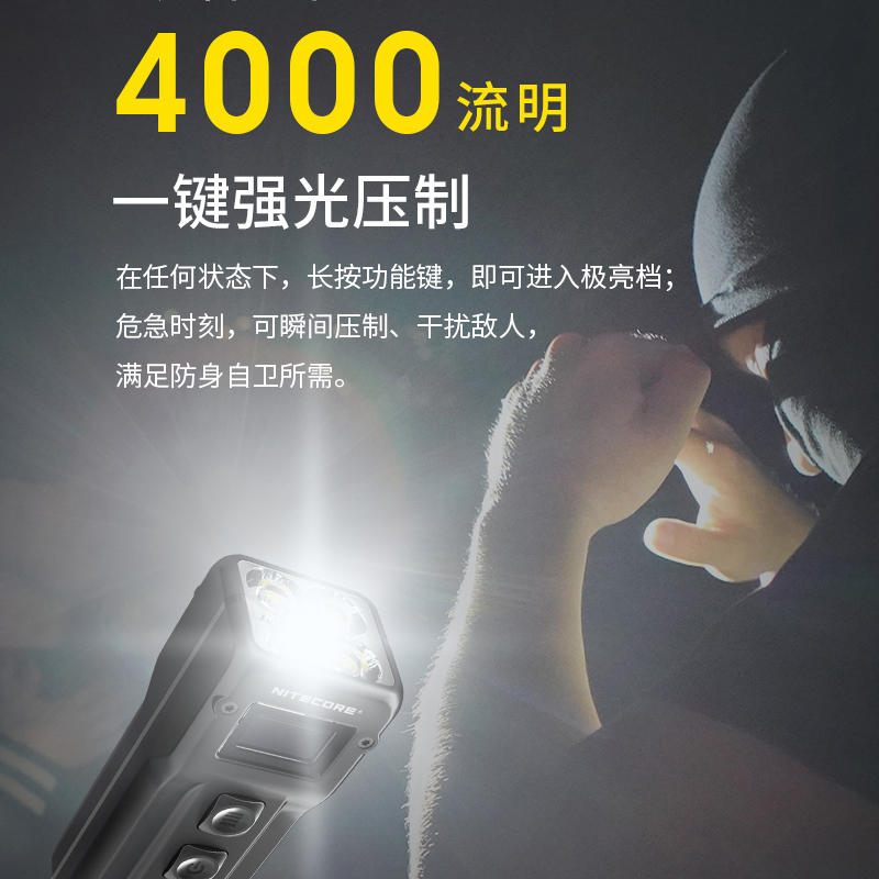 NITECORE/奈特科尔 T4K 掌上智能钥匙灯户外便携微型强光手电筒 - 图1