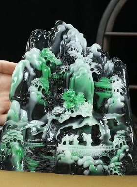 寿山石雕刻摆件 仿玉办公桌摆件 家居橱窗风水摆件