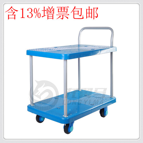 PLA200-T2-HL2双层护栏式 200公斤捡货车搬运车超静音手推车推车 - 图0