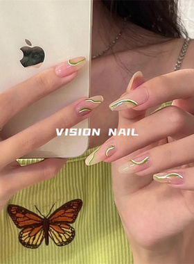 visionnail小清新bv绿美甲贴片